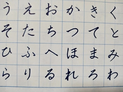 平仮名の字の写真