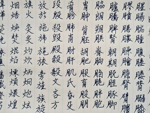 行書の字の写真