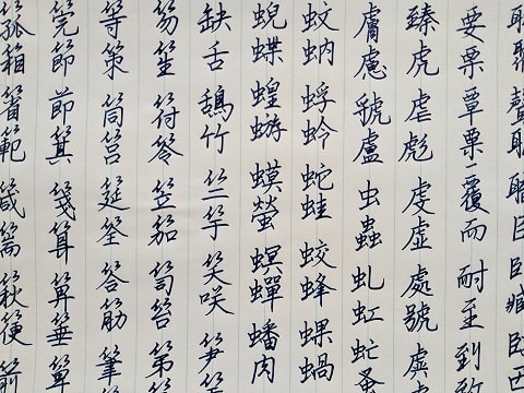 行書の字の写真