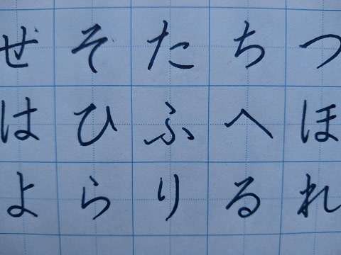 平仮名の字の写真