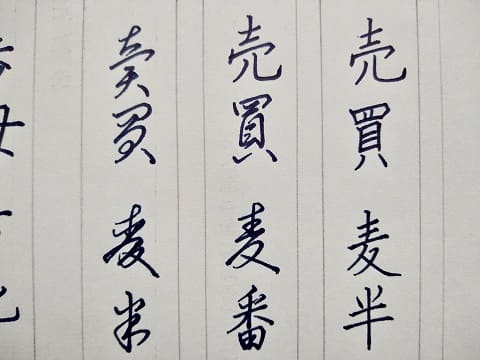 楷書の字の写真