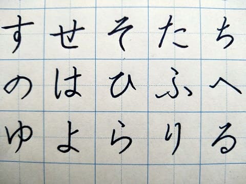 平仮名の字の写真