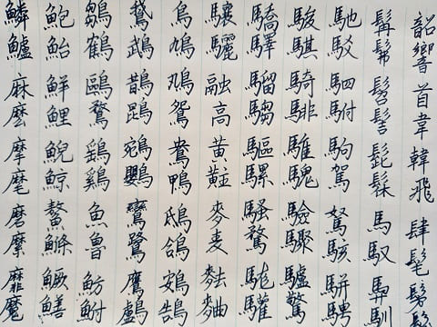 行書の字の写真