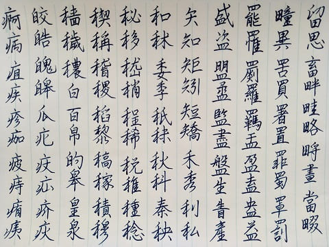 行書の字の写真